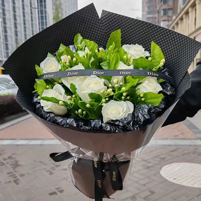 绵阳9朵白玫瑰，爱情是阳光